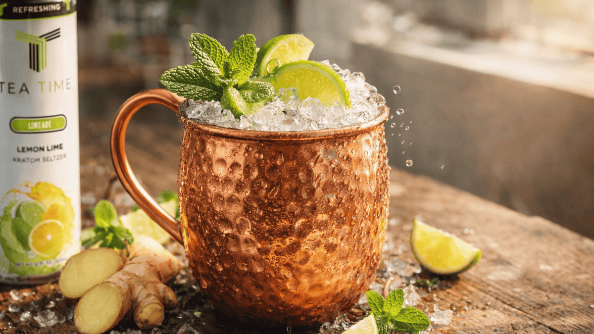Moscow Mule Mocktail with Kratom Seltzer: Spicy, Sparkling & Botanical